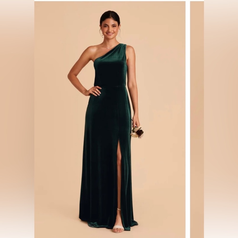 NWT Birdy Grey Velvet One Shoulder Dress
